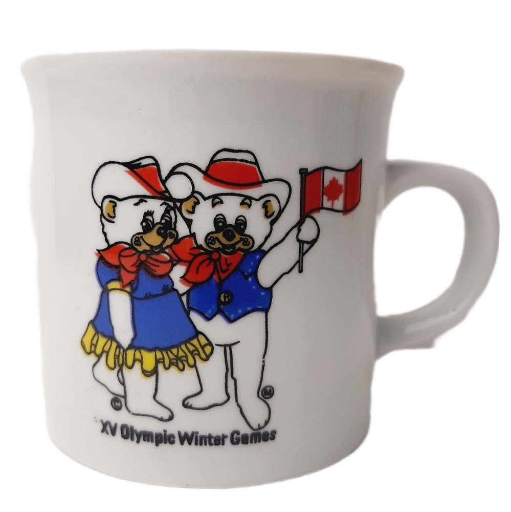 🍒 Vintage 1988 XV Olympic Winter Games Canada Official Mug Coffee Cup